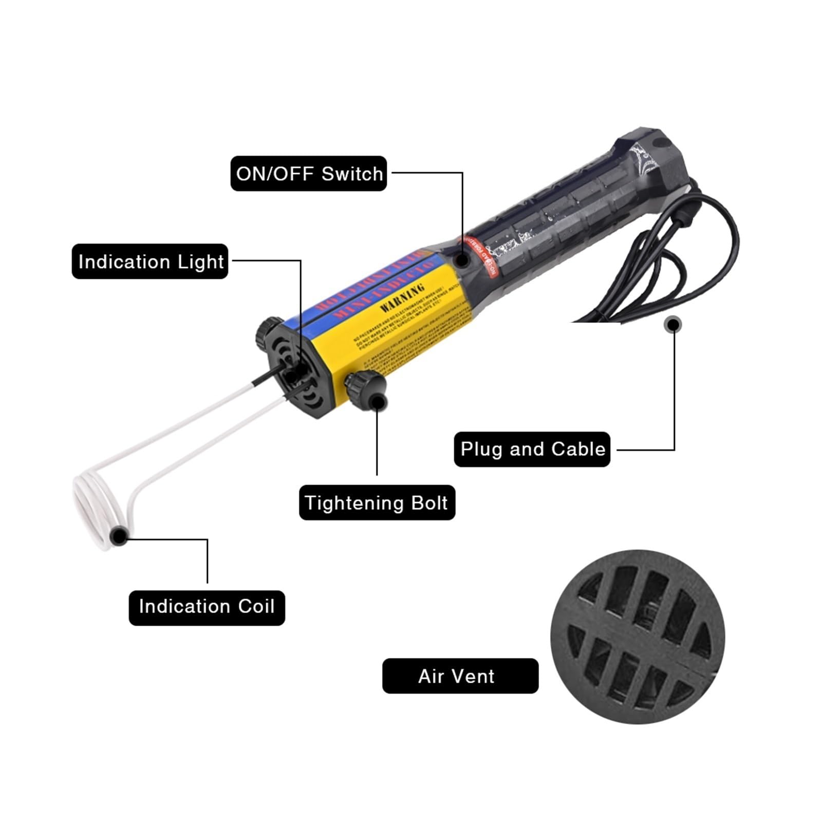 Calentadores de 1000W VAS magnéticos con bobinas, Kit de calor automático sin llama, herramientas de reparación de desensamblador de calor Equipo de calentamiento por inducción