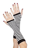 Algopix Similar Product 18 - Music Legs Stripe Fingerless Gloves