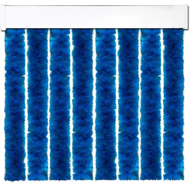 Cortina Chenille para Caravana Puerta - Largo 185 x 56cm Ancho, Azul