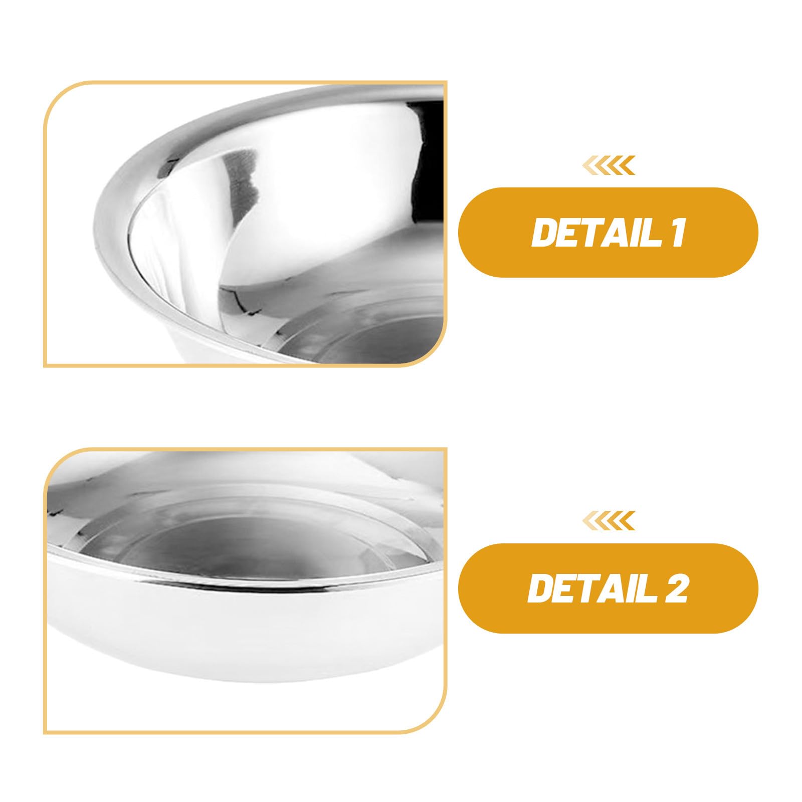 Abaodam Bassine à Légumes en Acier Inoxydable Épais, Fond Plat Argenté