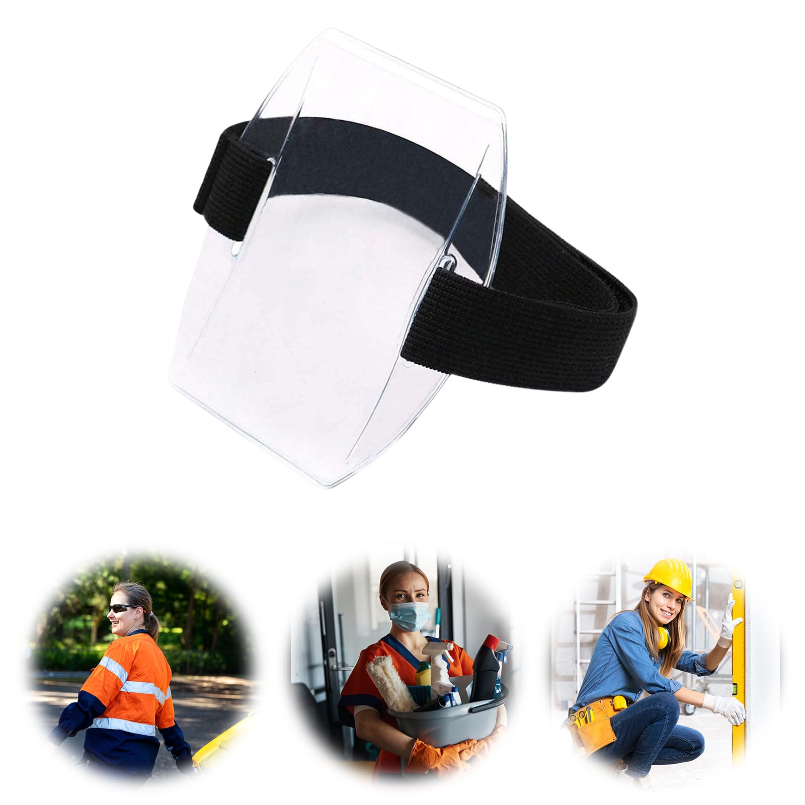 6 Stück transparente Arm-Armbänder, Ausweishalter, Kartenhülle