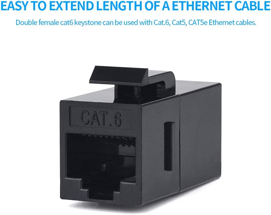 40 Pack Ethernet Coupler RJ45 Keystone Network Coupler Cat6 Cat5e Cat5 Keystone Jack Female to Female