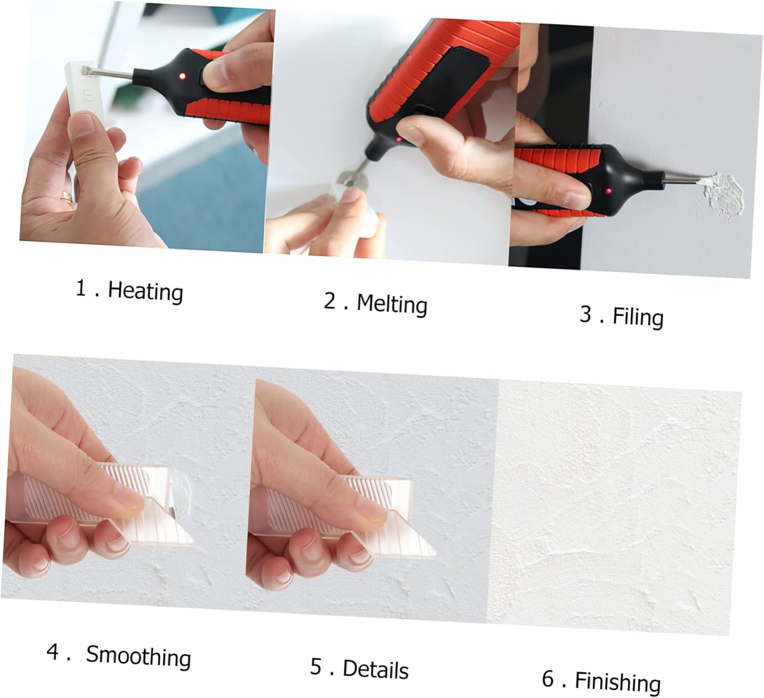VILLCASE 1set Tile Repair Kit Porcelain Chip Repair Wax Blocks and Heater for Home Office