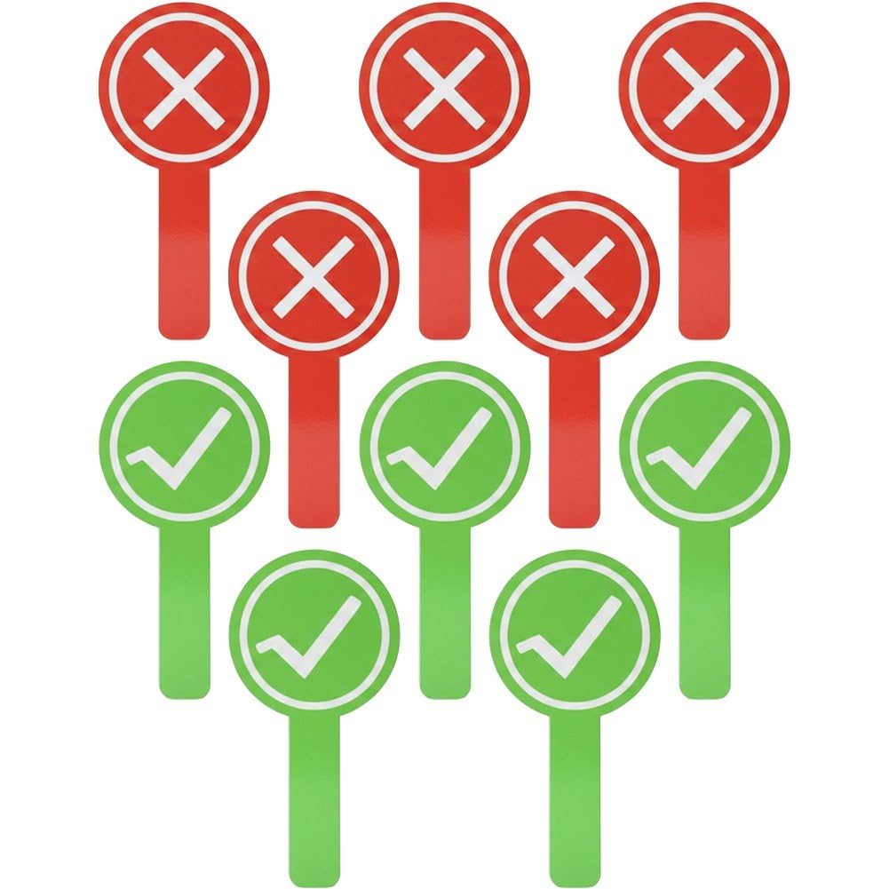 Caeanhi 10pcs Portable Yes No Decision Board, Double-sided Handheld Voting Paddle for Teacher Student Interactive Learning