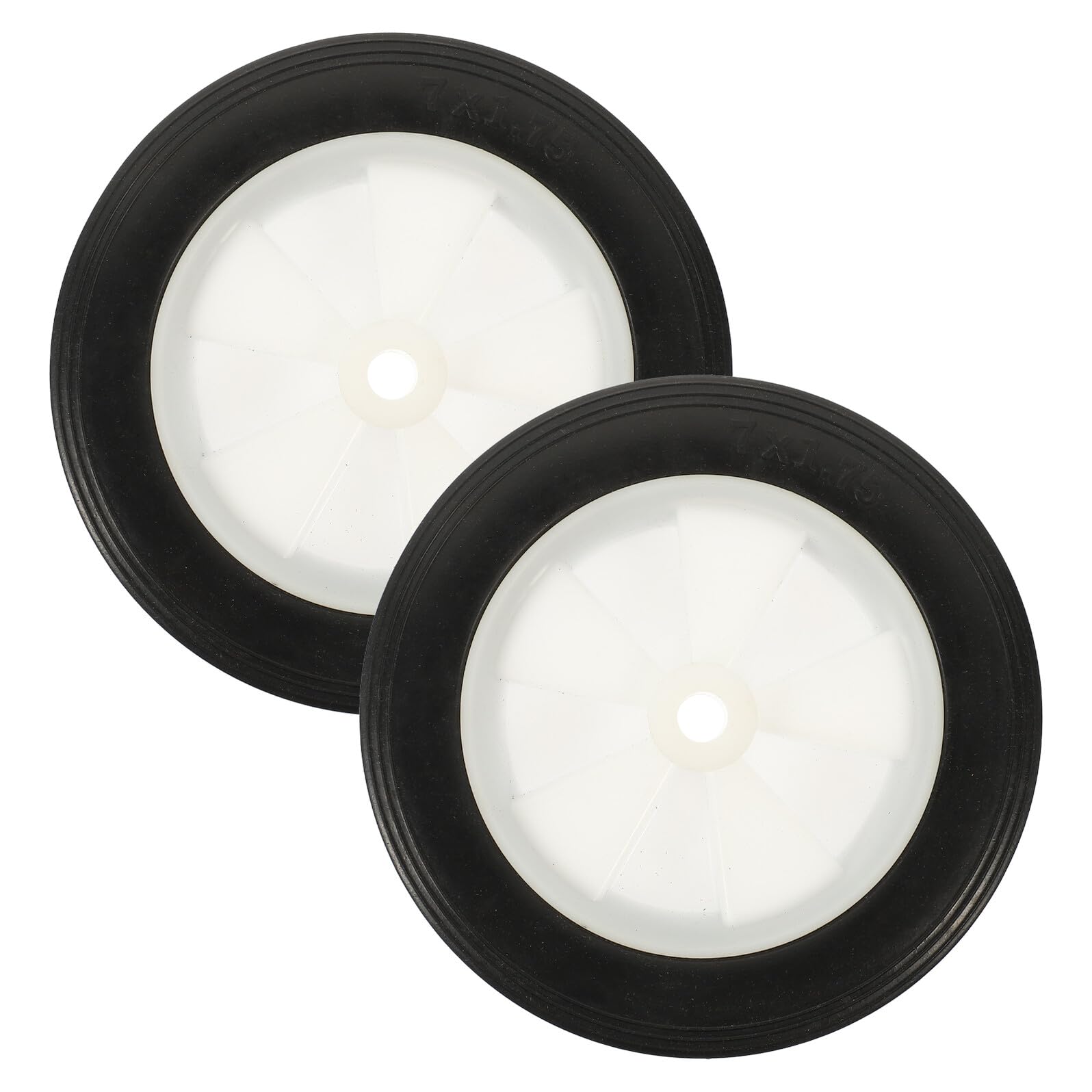 COLLBATH 2 Stück Gummirollen für Rasenmäher 7 Zoll Leise Vollgummi Räder mit Flexibler Drehung und Hoher Anpassungsfähigkeit für Garten und Grillwagen