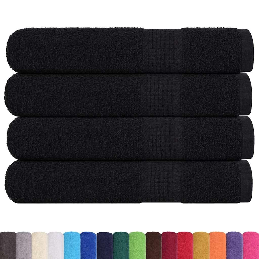 vidaXL Sauna Towels FROGN 4 pcs Black 80x200 cm 360 gsm