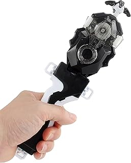 Bey Battling Tops Burst Launcher and Grip, B-184 Custom Bey Launcher LR Left Right Spin DB Layer System Compatible with All Bey Burst Series (Black)