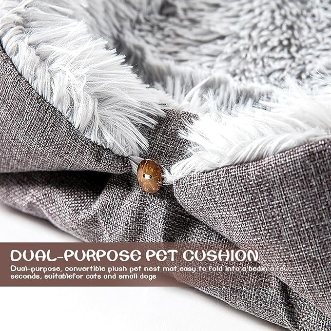 Katzenbett-Waschbar-Katzenmatte-Weiches-Katzenkissen-2-in-1-Katzenbett-Katzenmatte-Gemutlicher-Katzenkorb-Fur-Katzen-Und-Kleine-Hunde-60-cm-x-50-cm-Grau | Dealmeister.io Alt tag für bilder post titel