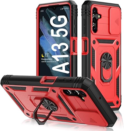 PASNEW - Funda compatible con Samsung Galaxy A13 5G de 65 pulgadas resistente de cuerpo completo a prueba de golpes lente deslizante puerto de carga
