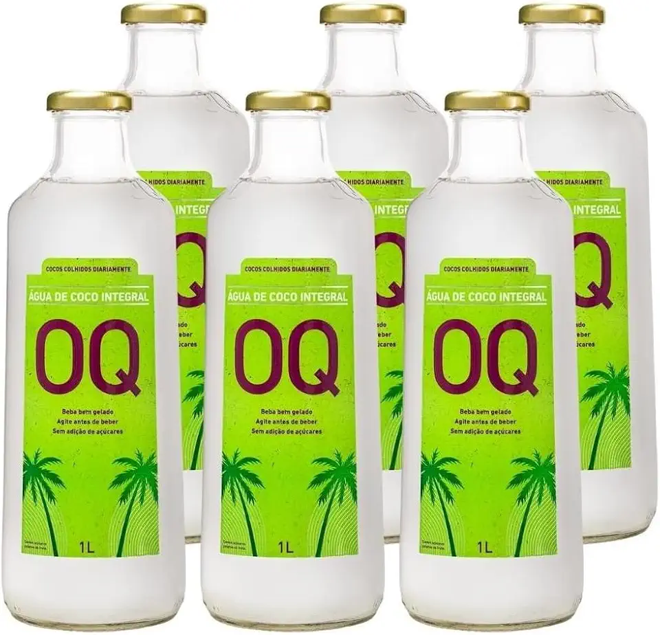 Água de Coco Integral OQ Sem Adição de Açúcar e Conservantes 100% Fruta (1 Litro - Pack 6)