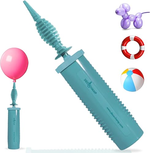 by DECOCHAMP Deco Pump - Bomba manual de doble acción de 2 vías, inflador manual de globos, bomba de aire portátil para globos
