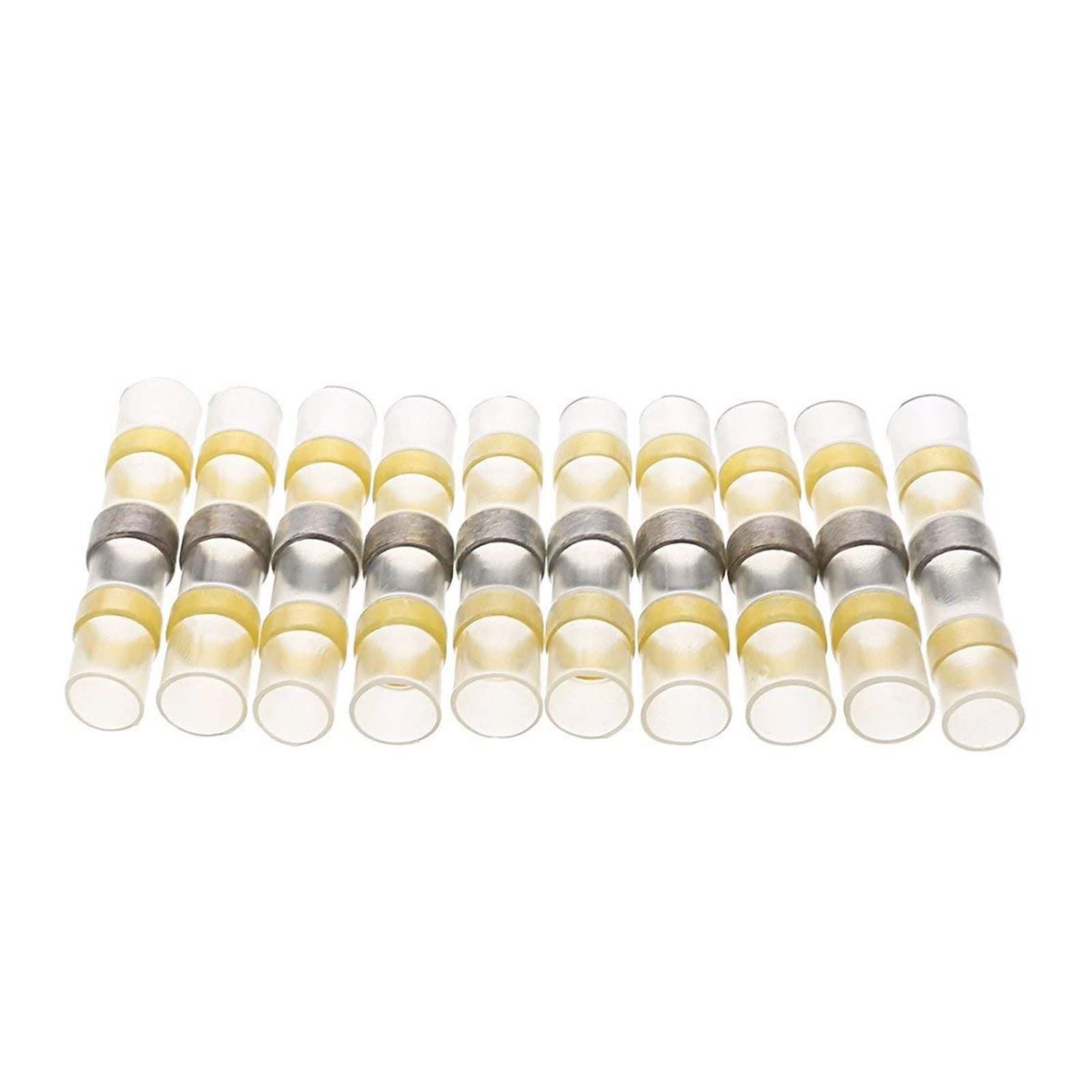 VOREAL 500/100 Uds Conectores de Cable a Tope termorretráctiles Impermeables terminales de Sellado de Soldadura de Cobre estañado Empalme de Manga de contracción térmica Leisurely (Color : Yellow, S