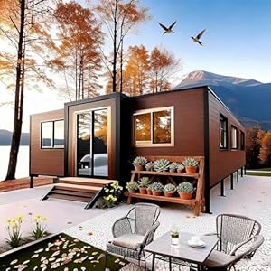 Portable Tiny Homes for Sale Prefab 20ft 40ft, Mobile Expandable Container Tiny Houses to Live in for Adults with 2-3 Bedrooms 1 Fully Kitchen & Bathroom for Hotel Booth Office, Modular Foldable Home