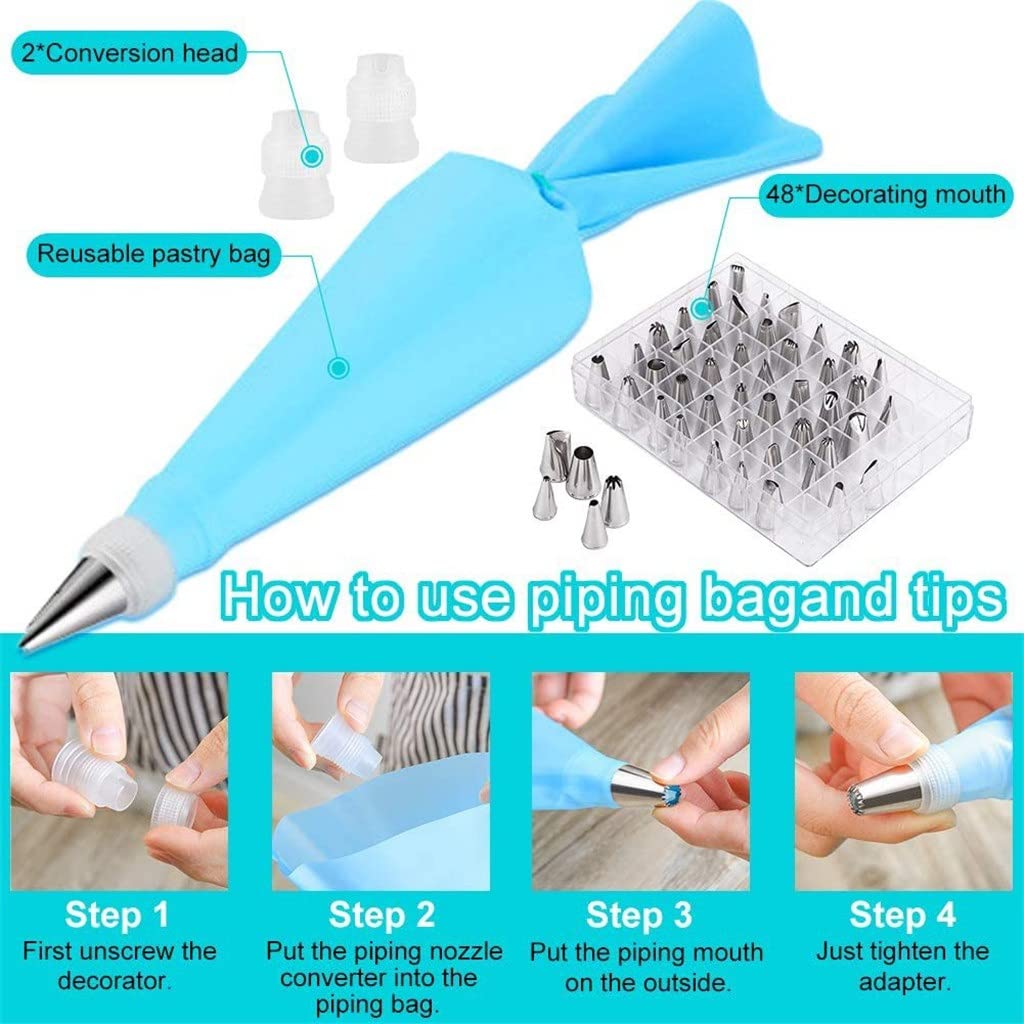 Kit de 420 Piezas para Decorar Pasteles Reposteria: espátulas, Utensilios de repostería, Accesorios para Decorar Pasteles, Manga pastelera para Fondant y boquillas.