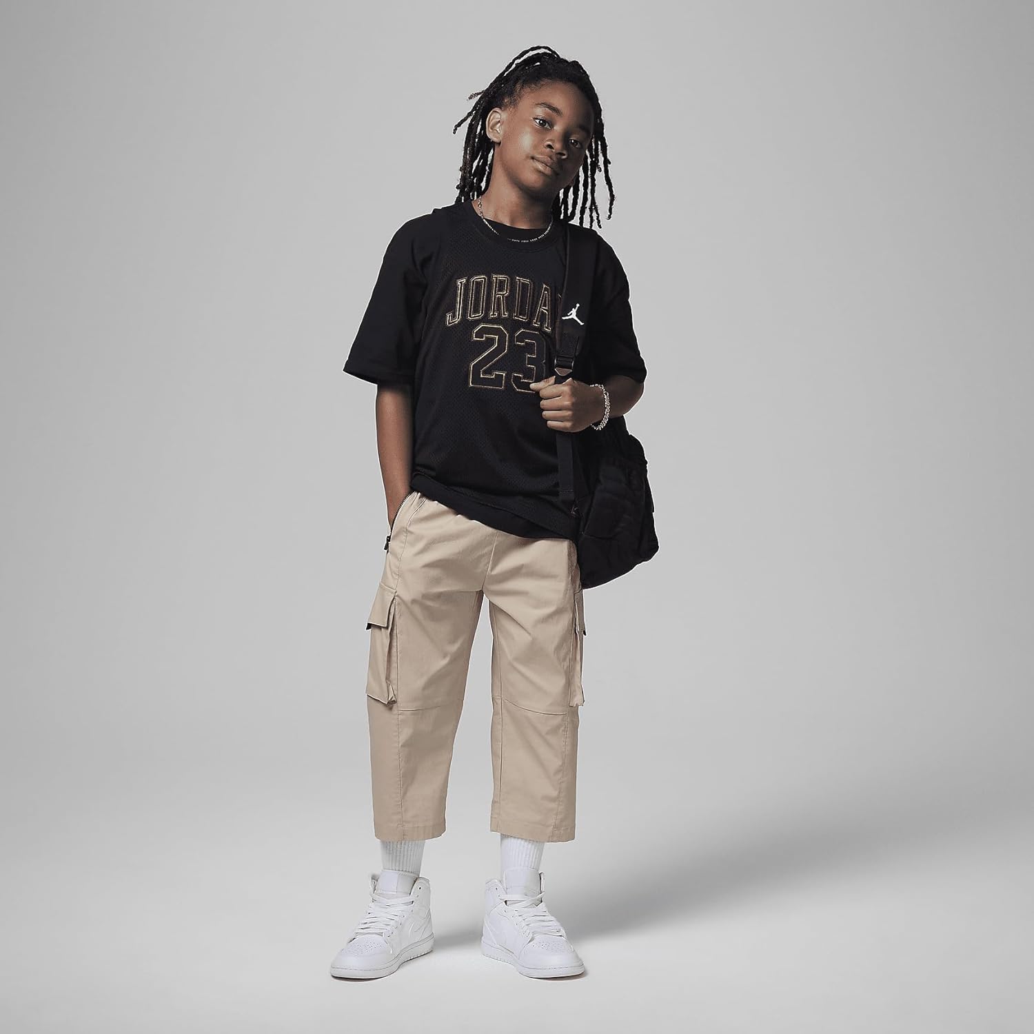 Jordan Big Kids' 23 Jersey (Black, 95A773-K5X) Size Large