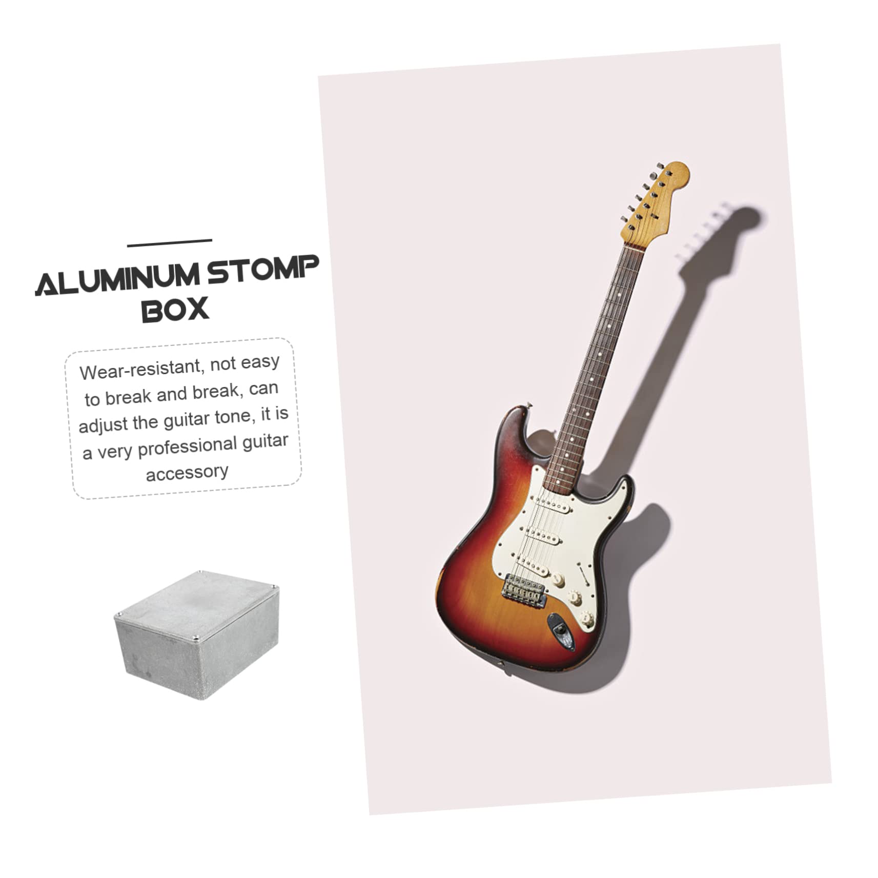 Boîtier DIY Effets Supmico Boîtier Aluminium 1590B Pour Pédale D'Effet Guitare - 115x65x35 Mm - Argent Avec Vis Incluses Pedale Chitarra