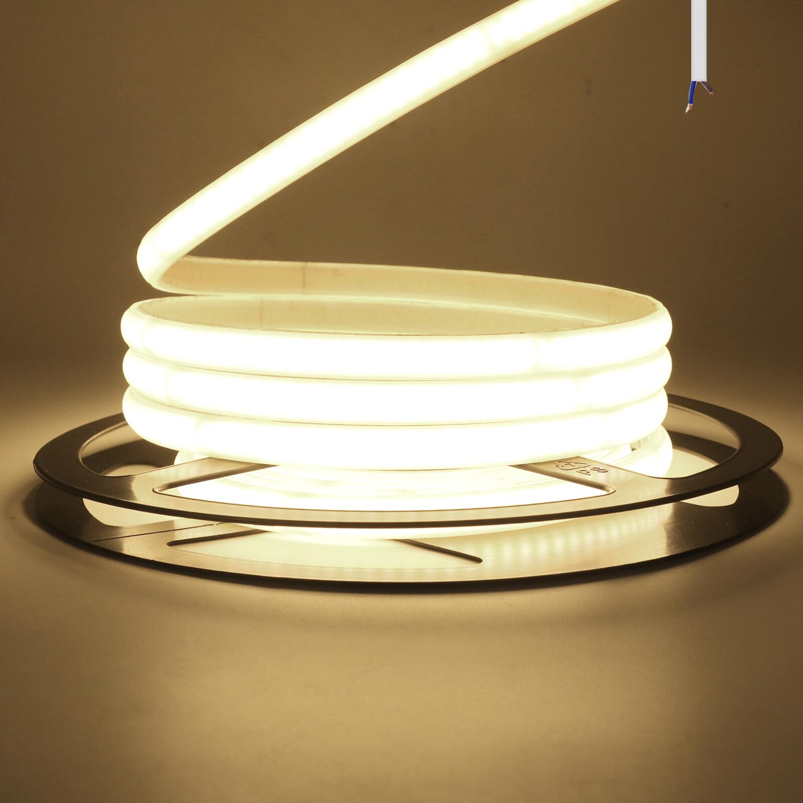 KAFULA 220V COB LED Neon Rope Light 5M, Width: 10mm, Natural White 4000K FCOB LED Fairytale Light, CRI 90+, Uniform and No Dark Spots, for Bedroom Cabinet Kitchen Decoration (No Power Supply)