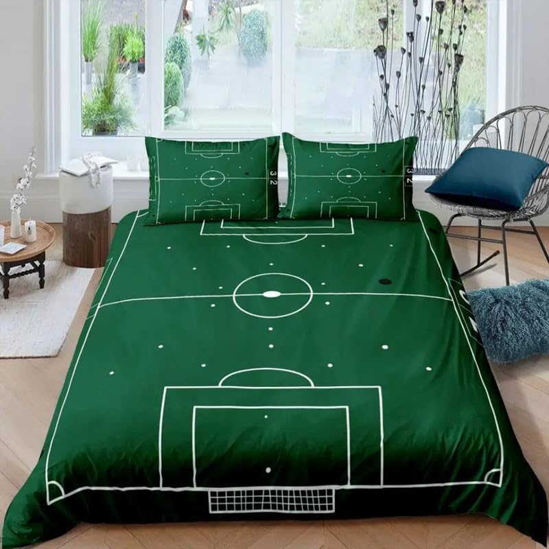 Housse de couette 90x190 cm en microfibre dense 110g/㎡ hypoallergénique et taie 65x65 vert foncé