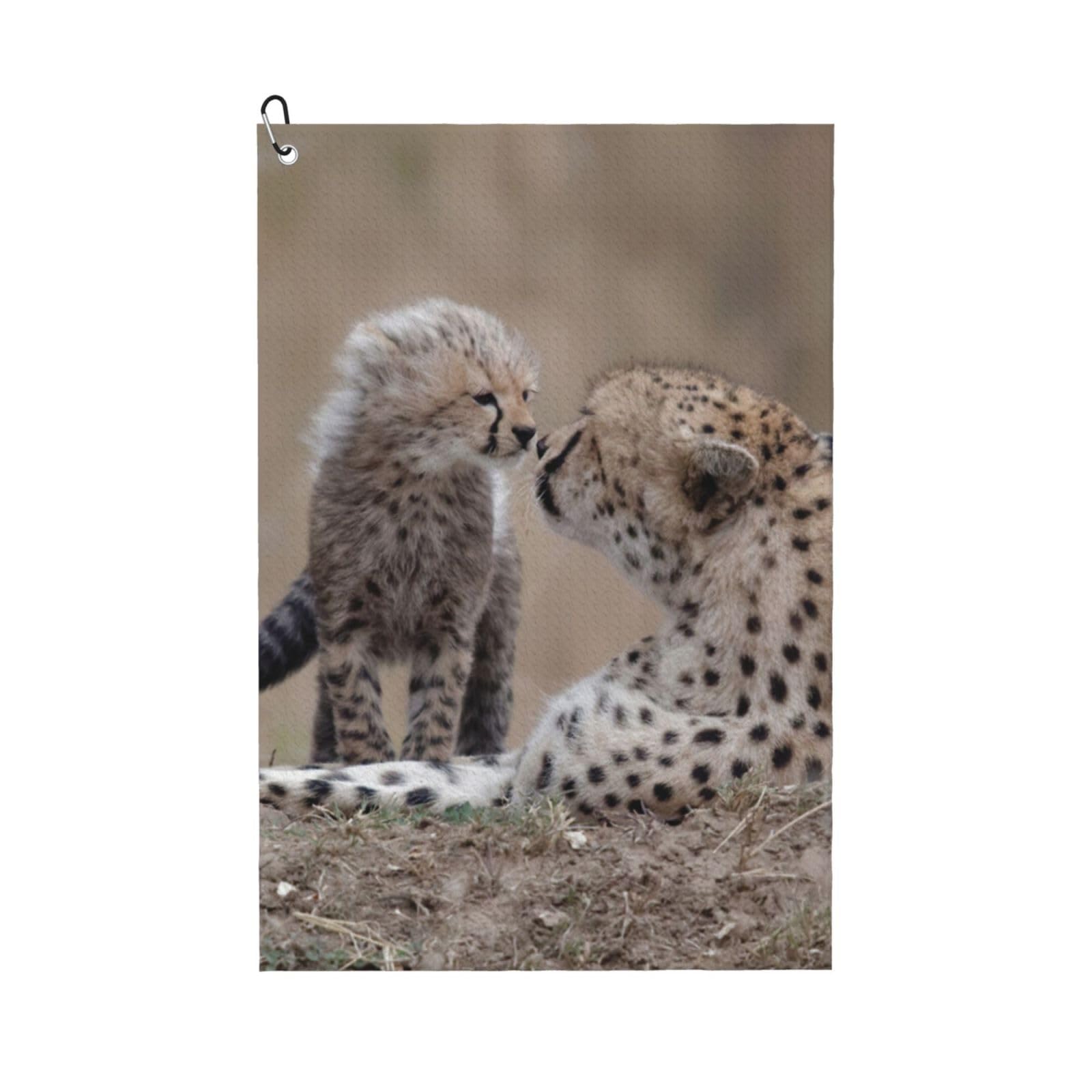 Hnnkloy Cheetah, 16x24 in Portable Waffle Golf Towels with Carabiner Clip for Golf Bag