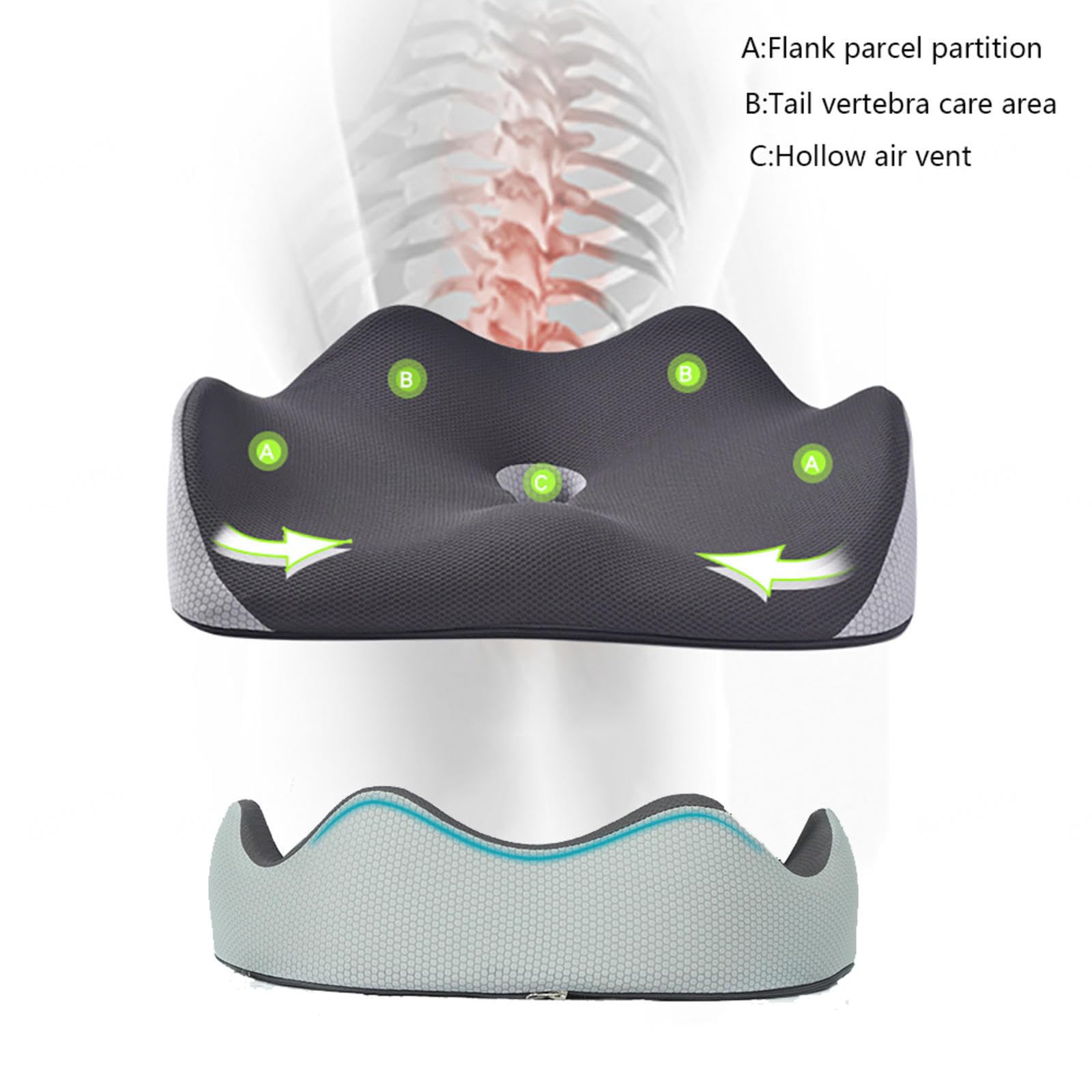 HAZARA Cojín Antiescaras, Cojin Hemoreoides Mujer Lavable Ergonómico, Cojin Ortopedico para Largas Horas Sentadas En La Oficina,Automóvil,A-Gray