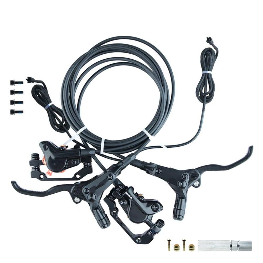 FACAIIO Frein à disque hydraulique pour vélo électrique, double étriers avant et arrière avec interface SM 2 broches, compatible avec rotors de 140/160/180/203 mm, noir