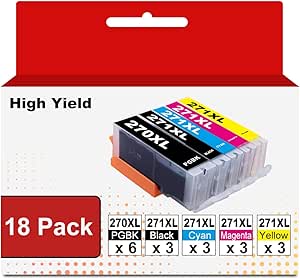 S SMARTOMNI PGI270XL CLI271XL - Cartuchos De Tinta Compatibles Para Canon 270XL 271XL PGI-270XL CLI-271XL Uso Para Canon PIXMA MG5720 MG5721 MG5722 MG6821 MG6822 TS6020 TS5020 (1Paquete Paquete