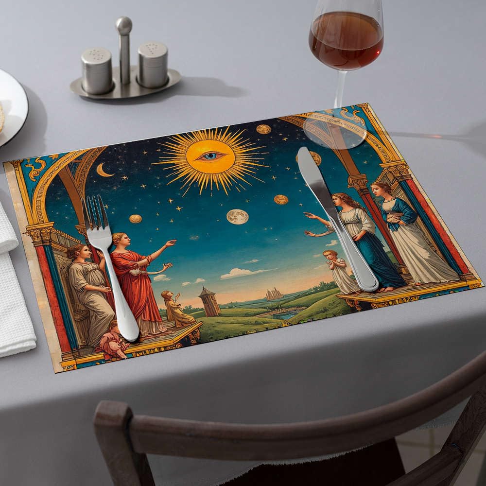 Sets de table lavables d'été haut de gamme aux corps célestes