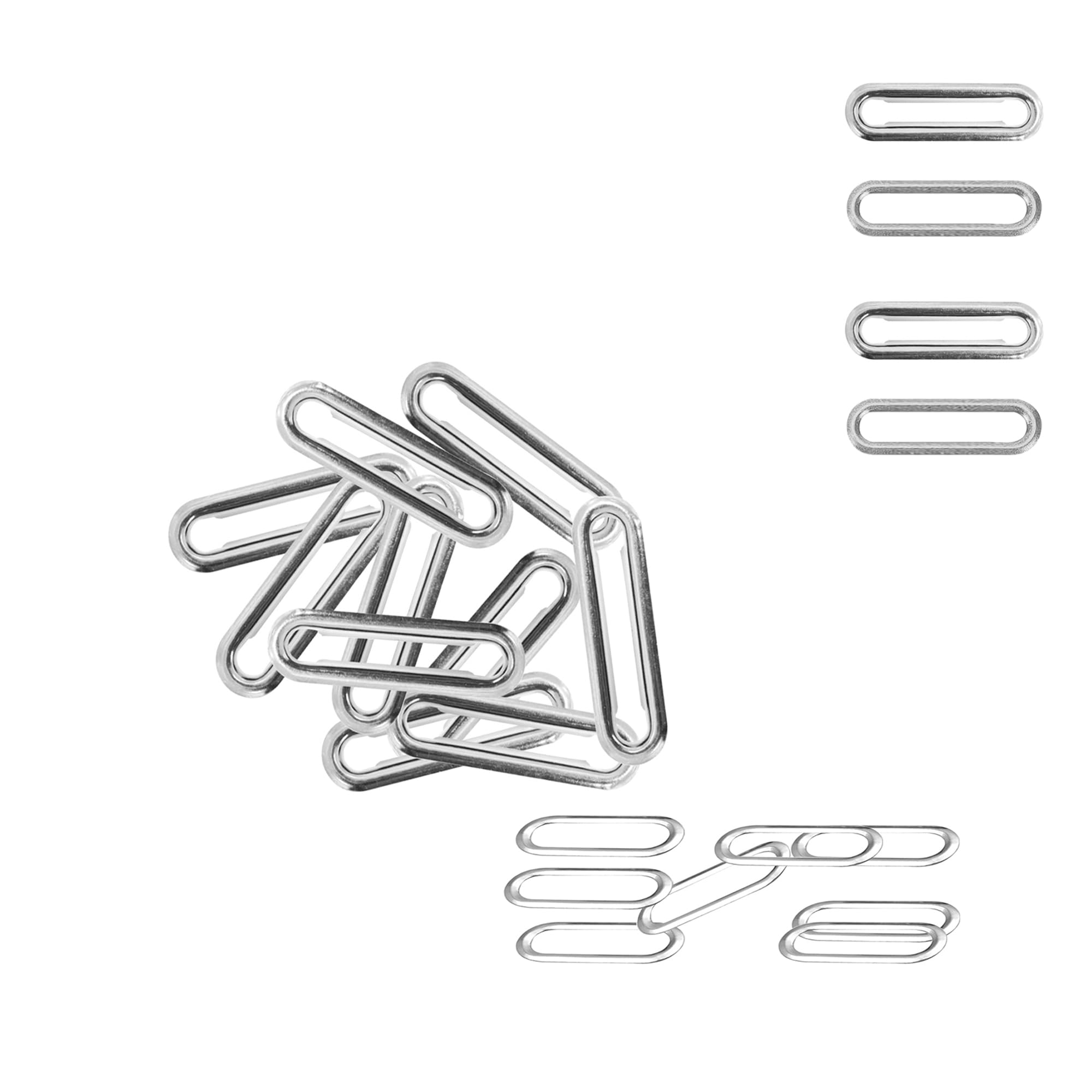 WedDecor Brass Oval Eyelets with Washers Rust Proof Grommets for Leathercraft, Stationary, DIY Art & Craft Projects, Vinyl Banner Making, Silver, 40mm, 50pcs