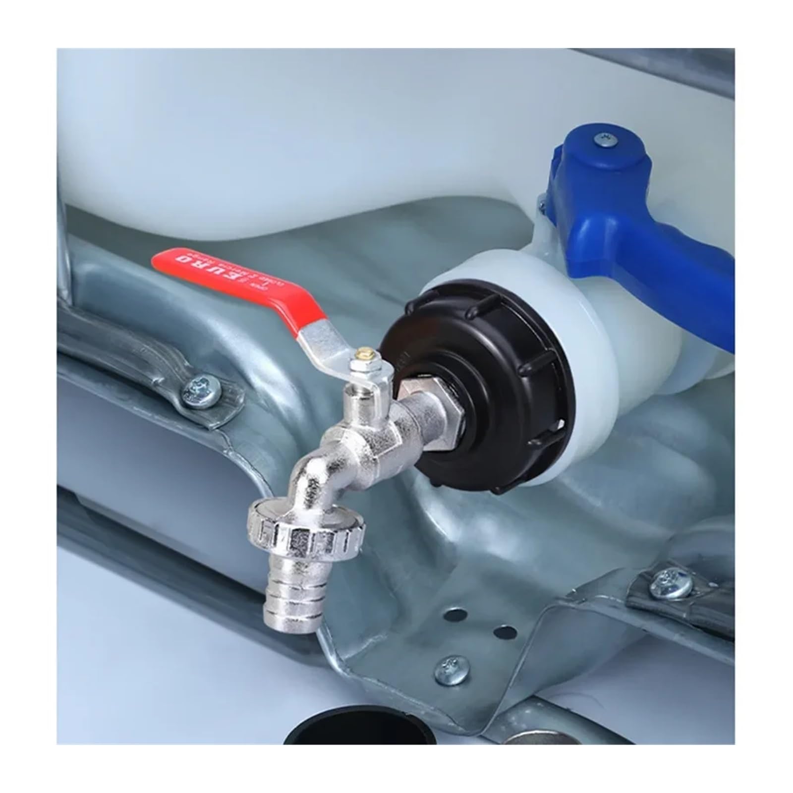 Conector de grifo de tanque IBC de rosca gruesa S60x6 x adaptador de acoplamiento de agua de 1/2'' a 3/4'', 1000 l, 1 unidad,Grifos para depósitos de agua(G3082a 1 2)