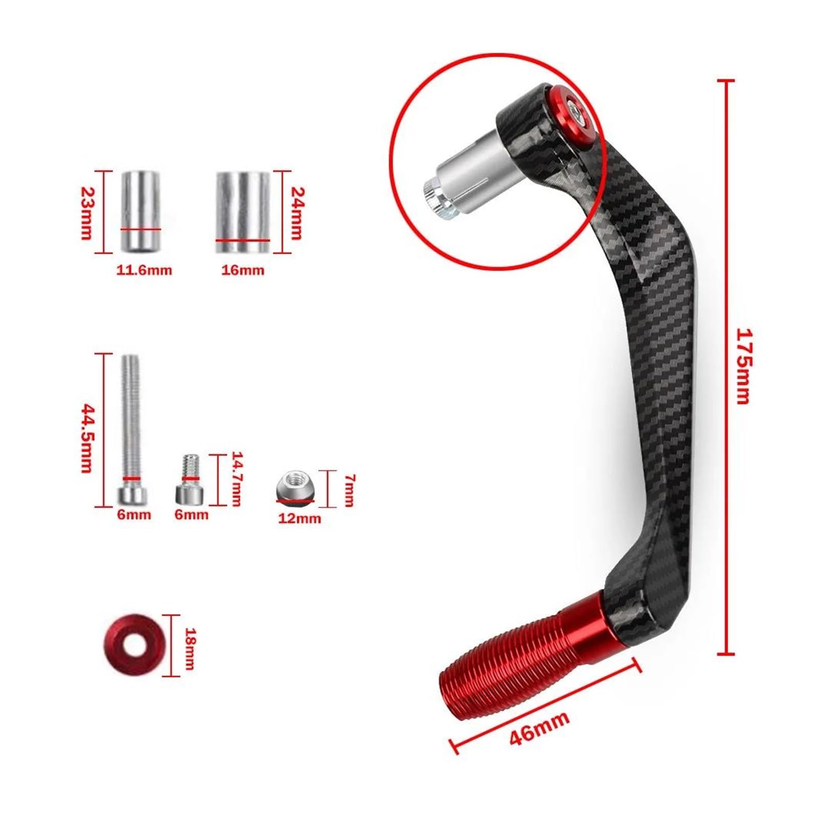 per Honda CB600F CB599 CB900F CB750 Hornet 250 600 750 CB500F CB919 CNC Manopole Freno Leve Frizione Guard Protector(Black)