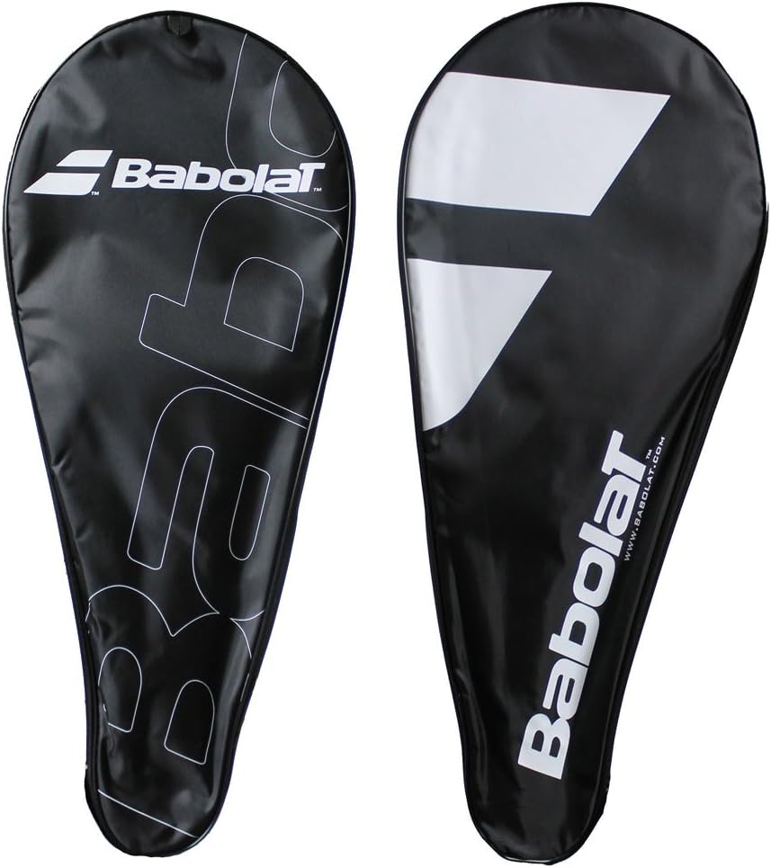 Tennis Racquet Cover with Shoulder Strap - Nylon (Black/White)