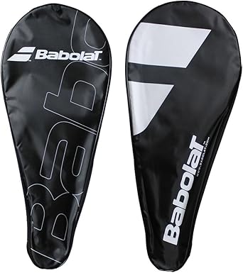 BABOLAT Tennis Racquet Cover with Shoulder Strap - Nylon Black/White
