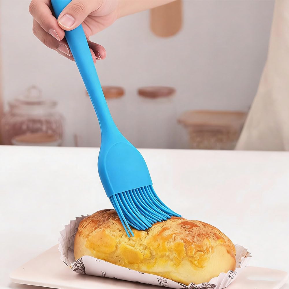 Pennello Cucina Pennelli Silicone, 3 Pcs Spazzola per Barbecue, Spazzola da Forno in Silicone, Spazzola per Cottura BBQ, per Grigliare, Cuocere, Cucinare, Pasticceria