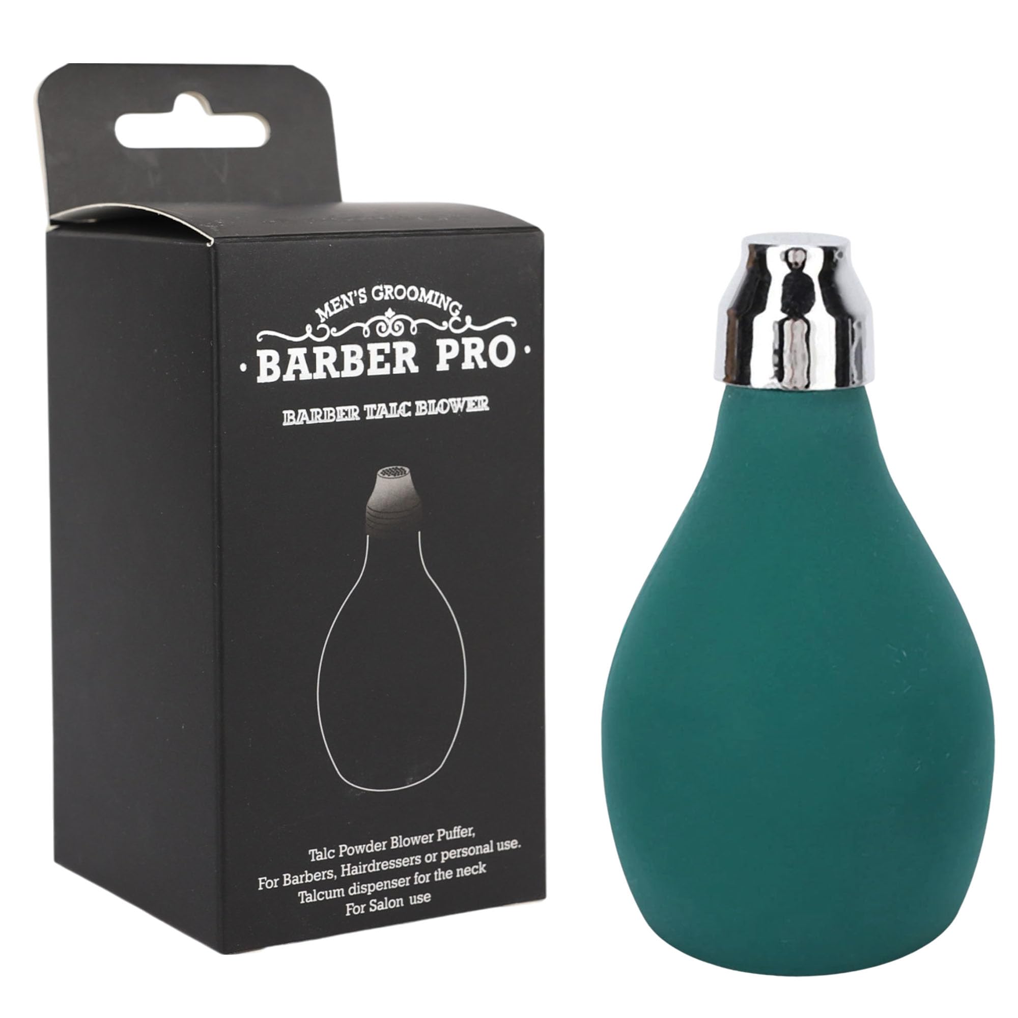 Eson Barber Powder Spray Bottle, Talc Powder Blower Puffer, Refillable Portable Silicone, Powder Container for Hair Salon or Home Use (Green)