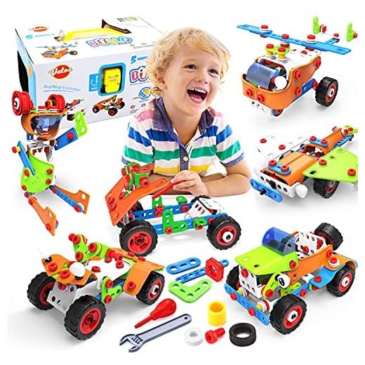 VATOS STEM Toys, Building Toys 165 PCS Educational Toys for 4- 5 6 7 8 9 Year Old Boys Learning Toy Construction Kit Engineering Fun Montessori Toys for Boys & Girls Best Birthday Toy for Kids