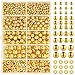 1250 Pieces Gold Spacer Beads for Jewelry Making, Gold Round Beads and Gold Flat Clay Beads for Bracelets Making, Small Gold Filled Beads for Jewelry Making