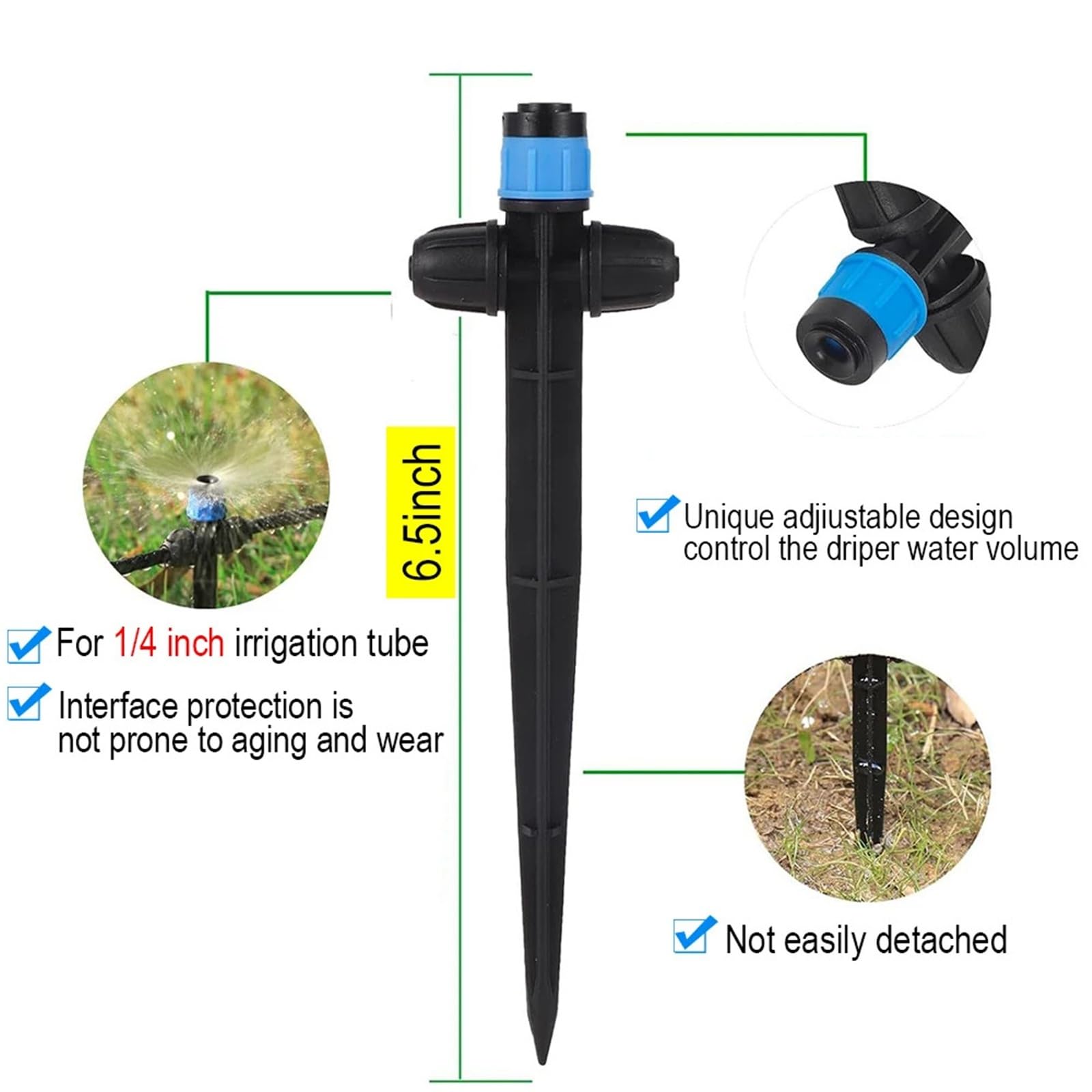 Arroseur à Pulsation Émetteur d'irrigation Goutte à par Aspersion sur Piquet