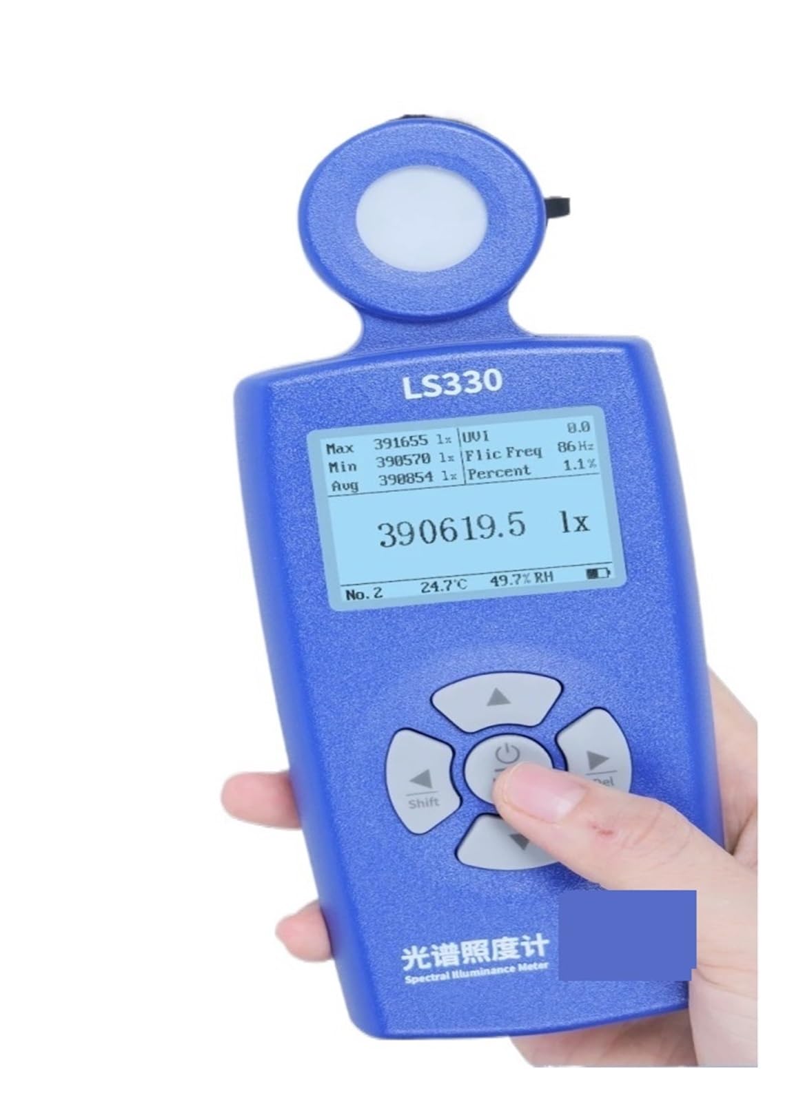 Digital Light Meter, LS330 Light Meter Illuminometer Lux Spectral Illuminance Meter Digital CCT UVI CRI Ra Lx FC Flicker Frequency