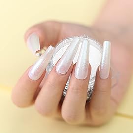 Artdone 2 Jars Chrome Nail Powder White and Red Pearl, Iridescent Aurora Powder Metallic Mirror Effect Pigment Pearlescent Mermaid Pearl Dust Kit, Decoration Acrylic Resin Craft