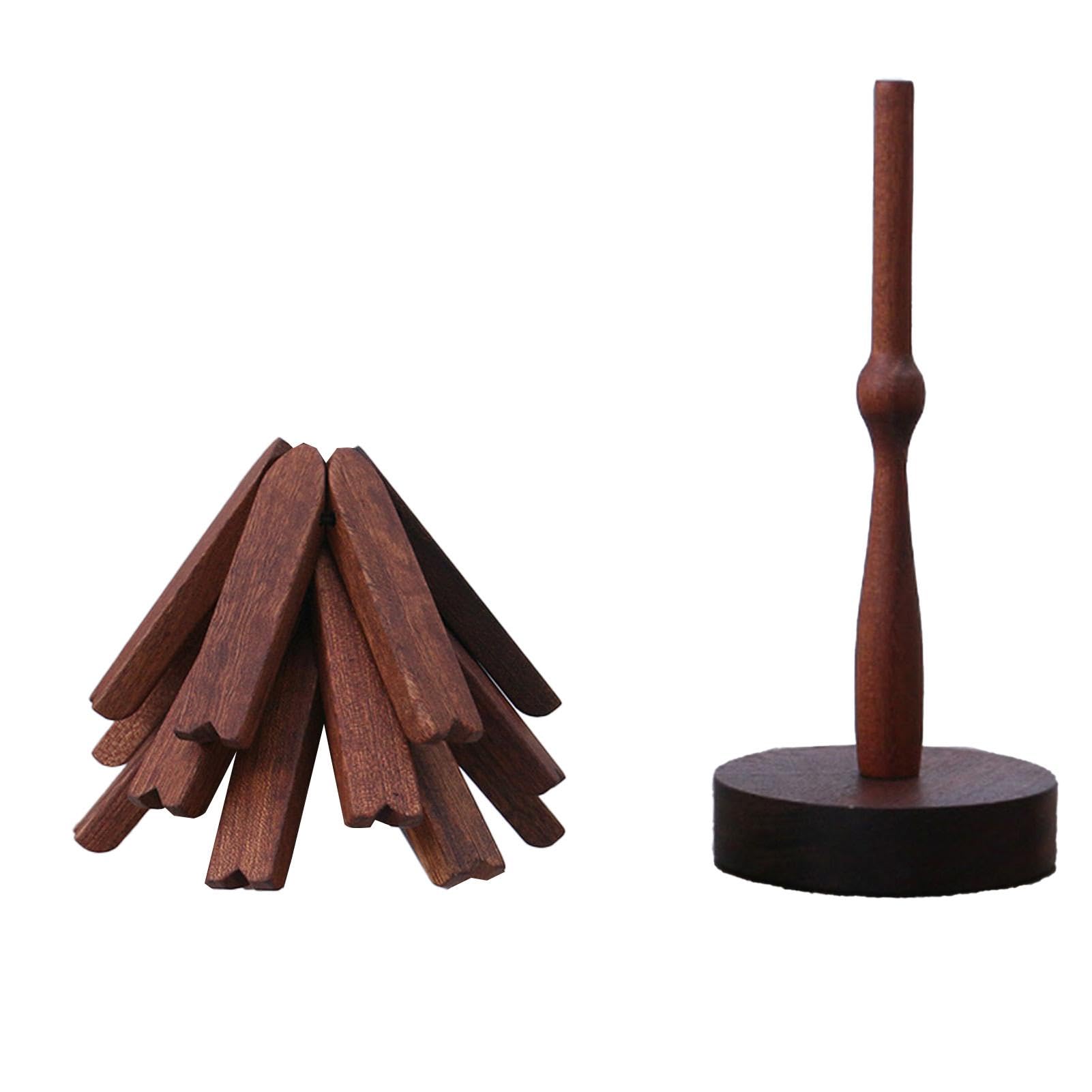 Dessous de plat en bois pour plats chauds, dessous de plat pour poêles chaudes en bois avec d'arbre, tapis chaud multifonction, dessous de verre en bois en forme d'arbre résistant à la chaleur | chaudes en bois avec d'arbre, tapis chaud multifonction, des