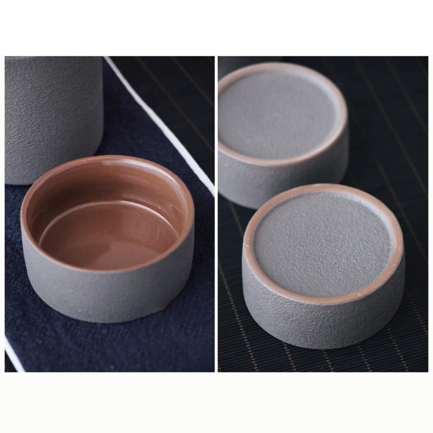 Set da 4 pezzi per sake, set di tazze per sake in ceramica grigia tradizionale retrò giapponese, con 2 tazze per sake, 1 pentola riscaldante e 1 pentola per sake, design elegante, miglior regalo per