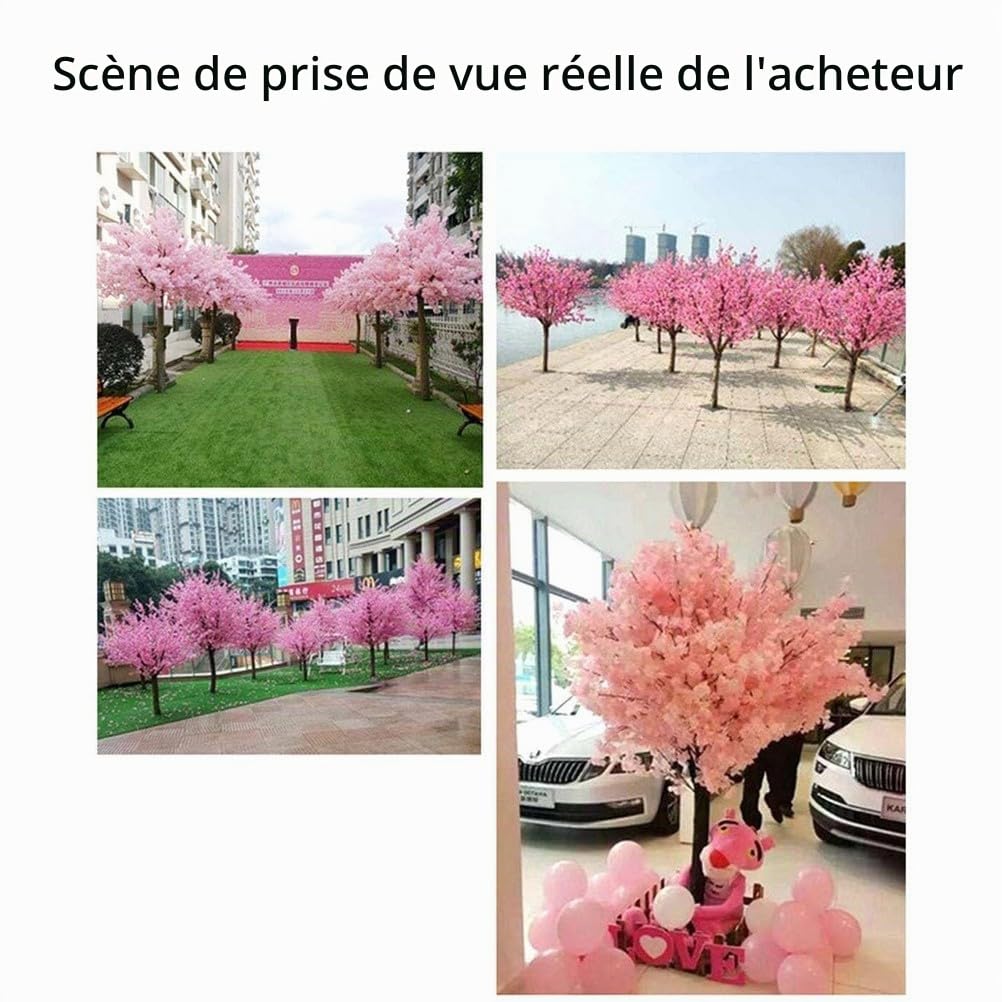 Grand Arbre de Fleur de Cerisier Artificiel, for Plantes Artificielles De Fête in, Arbre À Souhaits, pour Intérieur Extérieur, Mariage, Bureau, fêt,A,1.2x1.0m