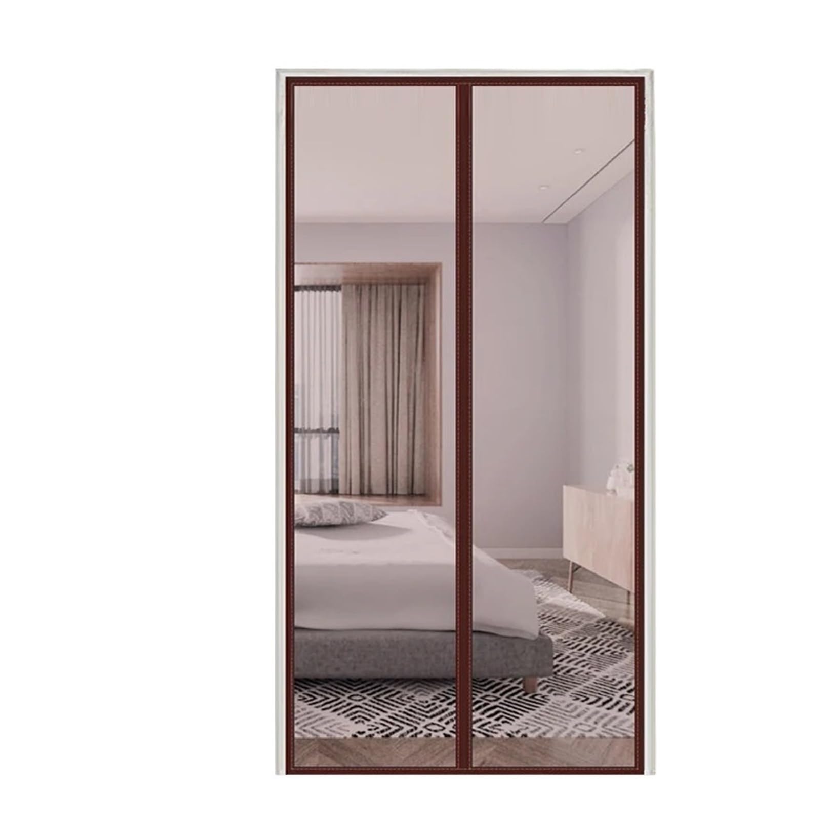 Moustiquaire porte fenêtre rideau magnétique marron 100x185 cm anti-moustique