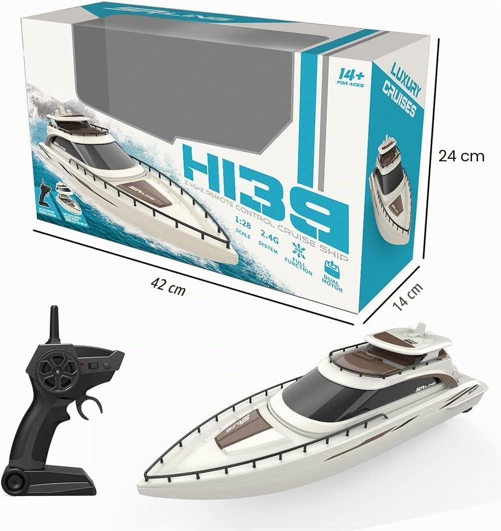 Barco eléctrico teledirigido de 4 Canales, 15 km/h, Modelo de Barco para Adultos