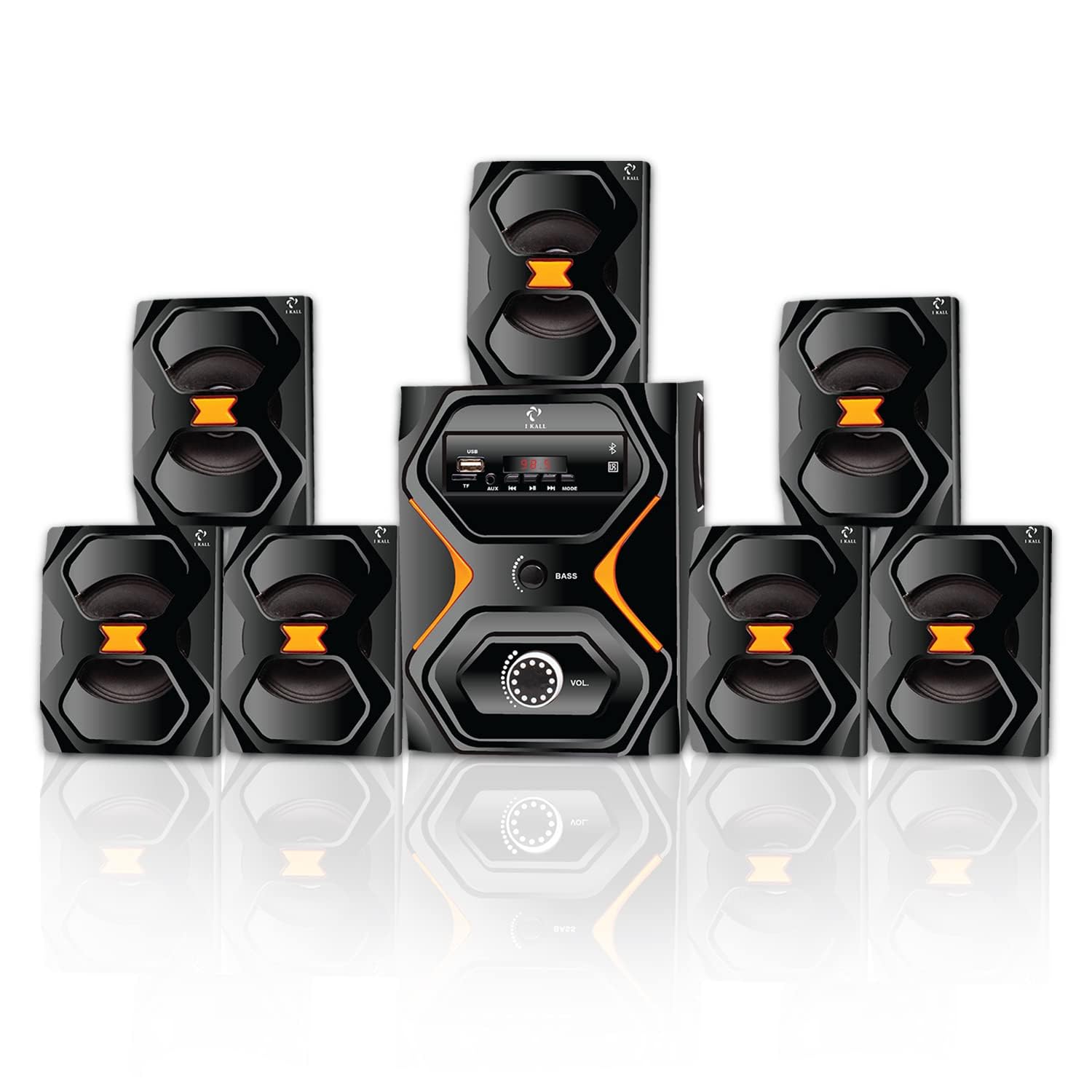 ikall ik2222 - home theater 7.1 channel party speaker system (bluetooth, aux, usb and fm connectivity) (black)