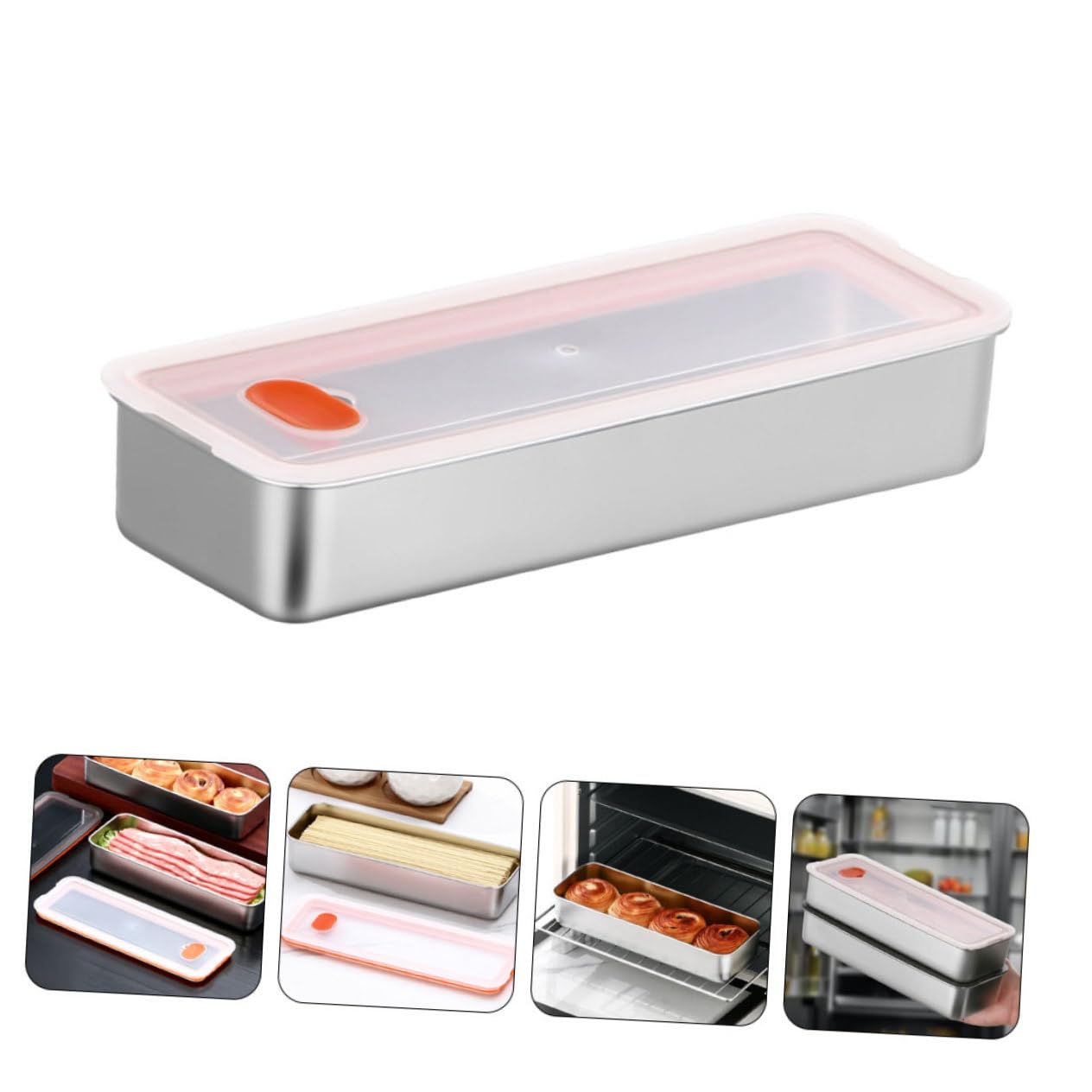 Cabilock 4piezas Contenedor De Tocino Hermético De Inoxidable Refrigerador Organizador De Almacenamiento De y Alimentos Para Guardar Tocino Queso