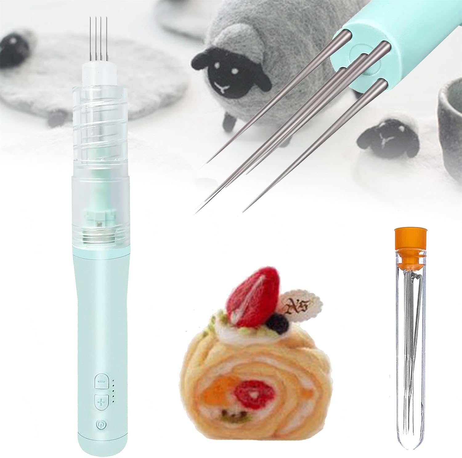 Electric Wool Felting Machine, Handheld Rechargeable Needle Tool with 5 Speed Settings for DIY Wool Painting