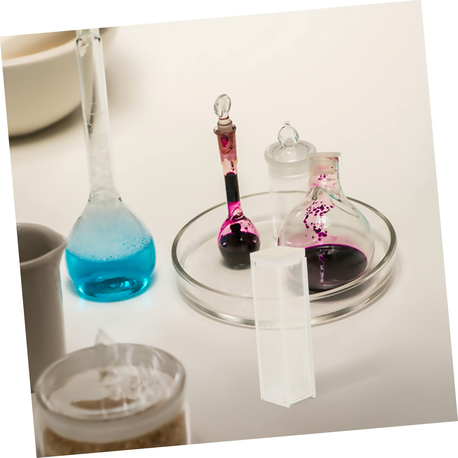 PLAFOPE Cuvetta 2 Pezzi al Quarzo per Spettrofotometro Percorso Ottico 10mm Capacità 3,5ml per Industria Farmaceutica e Chimica