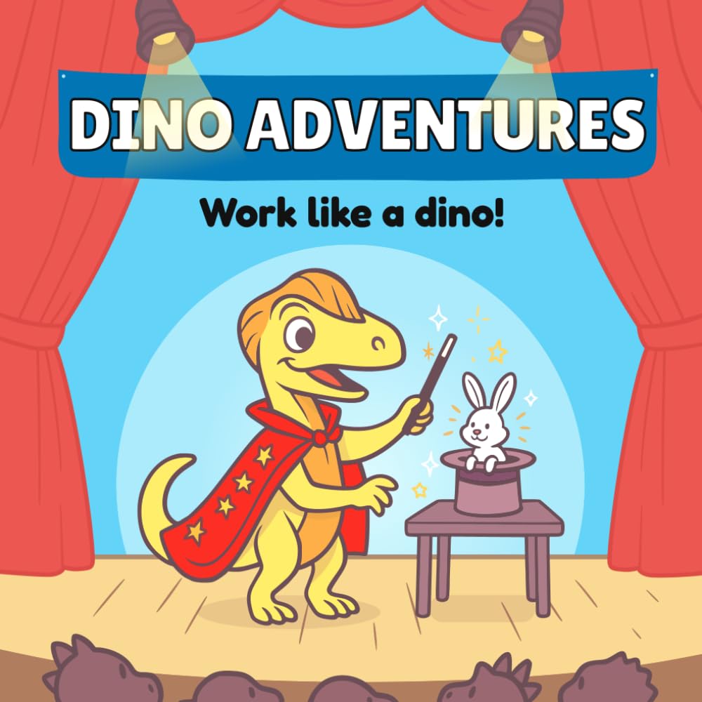 Dino Adventures. Work like a dino!: Cute and fun dinosaur coloring book for kids with amazing dino jobs – perfect for creativity, learning and fun!