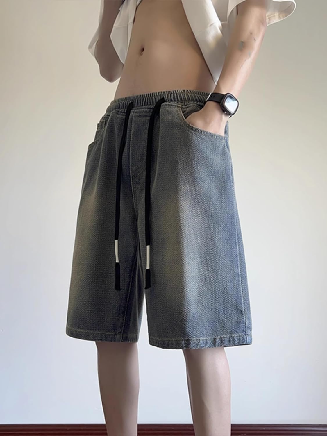 Men's American Retro Denim Shorts | Summer Workwear